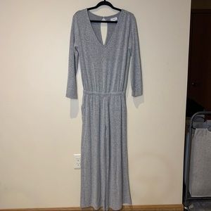 Lou & Grey Soft Wide Leg Heather Grey Jumpsuit Small